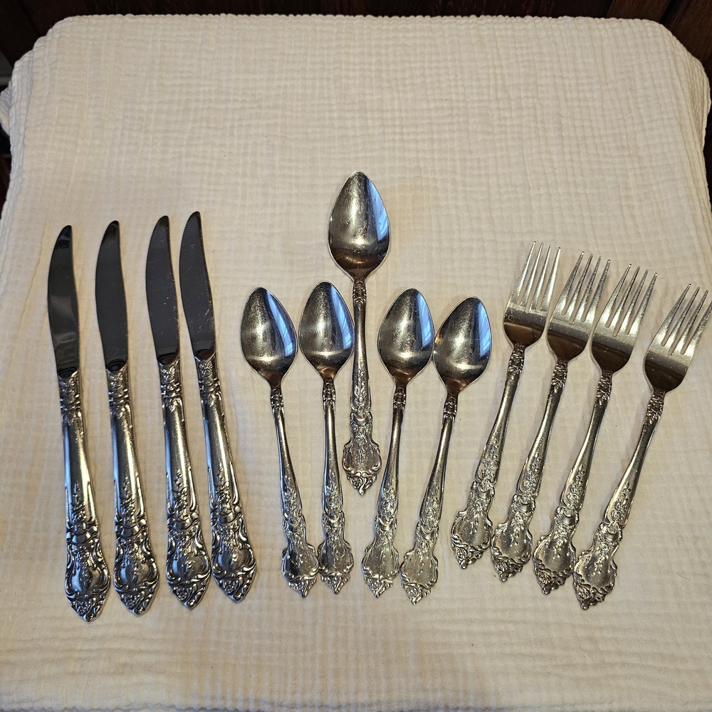Ornate Silver Flatware Set